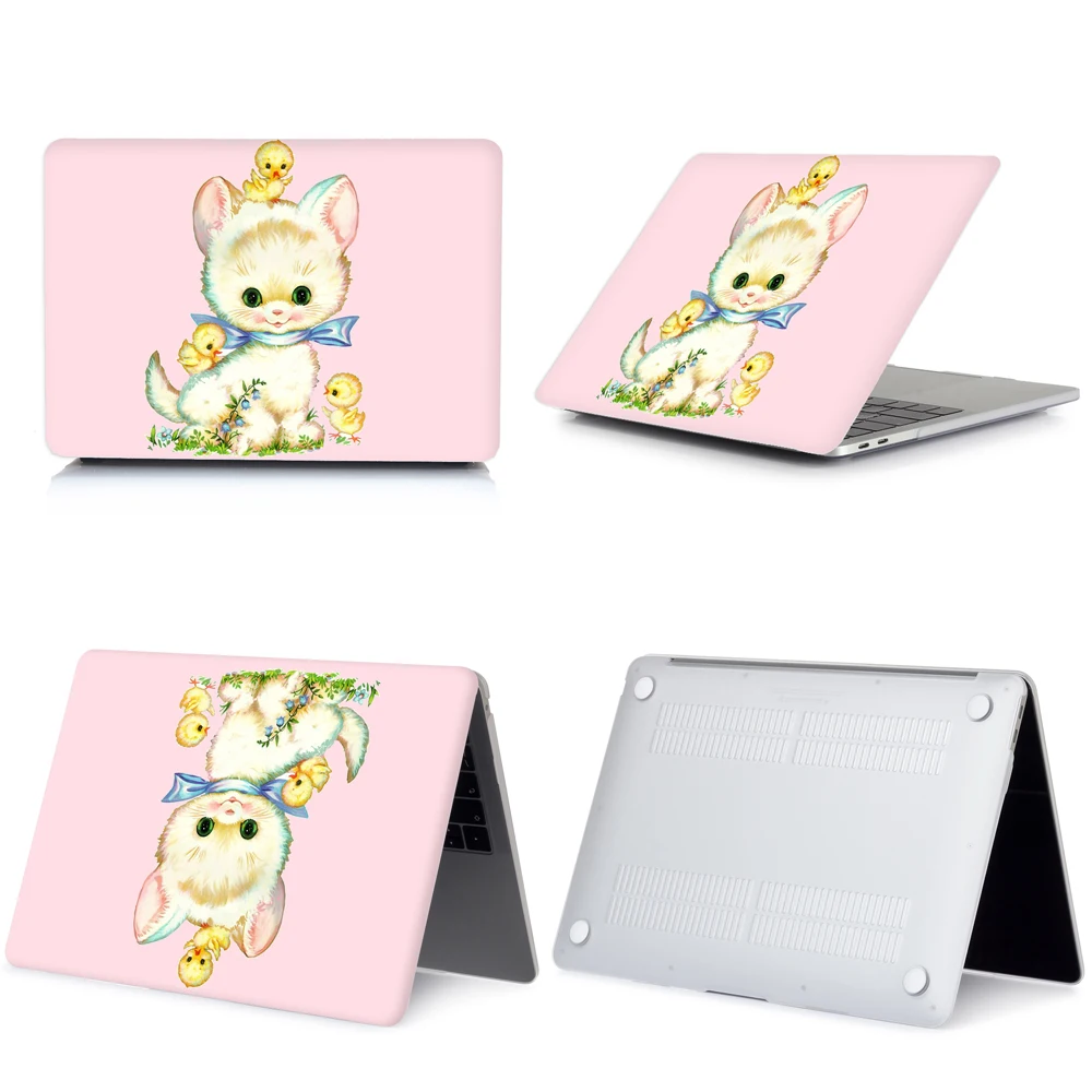 cute 005 Чехол для ноутбука с милым котом для Apple MacBook Touch ID A1932, Air Pro retina 11 12 13 15 для mac book Pro 13,3 Touch Bar+ чехол для клавиатуры - Цвет: cute 005