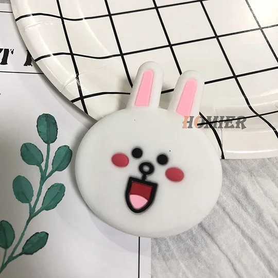 Smileyrabbit Универсальный кронштейн-подставка для телефона, расширяющаяся подставка, растягивающийся держатель для телефона, милая мультяшная подставка для iphone 6 7 8 X XS - Цвет: Smileyrabbit