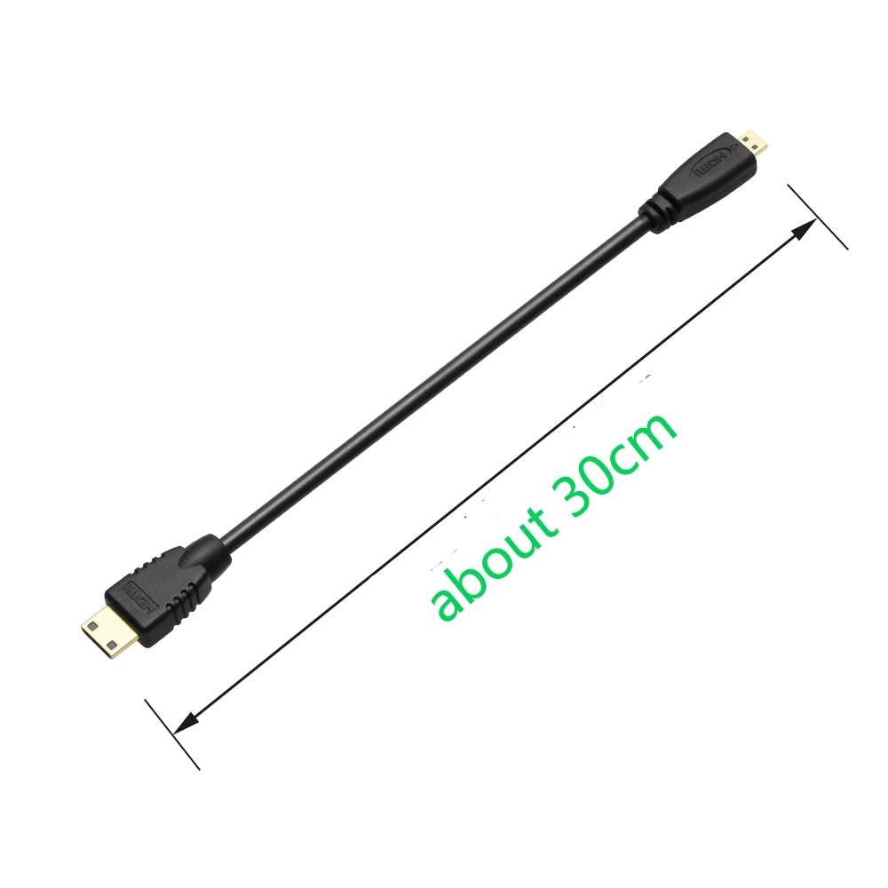 Высокое качество 0 3 м позолоченное подключение мини HDMI к Micro кабель папа мужчине