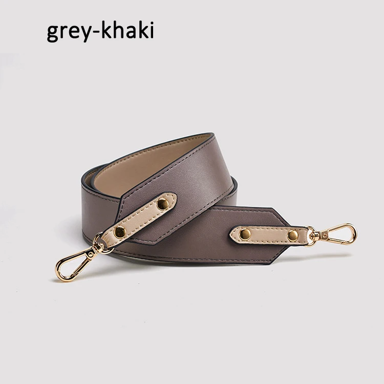grey khaki Новая мода Натуральная кожа Широкие ремни 98*4,6 см Замена сумки через плечо ремень аксессуары - Цвет: grey khaki