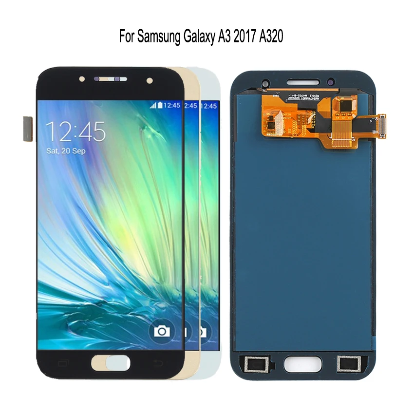 

Оригинальный AMOLED для SAMSUNG Galaxy A3 2017, ЖК-дисплей, сенсорный экран A320 A320F, дигитайзер с ЖК-экраном, запасные части, дисплей