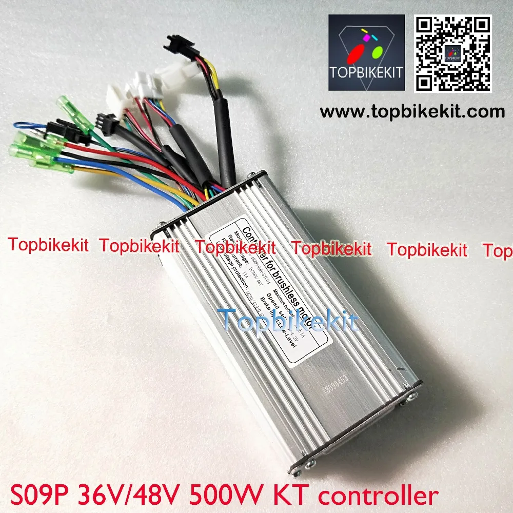 Контроллер электровелосипеда S09P 36V 500W 48V 500W контроллер KT крутящий момент моделирование прямоугольную волну контроллер цилиндрическая литий-ионный аккумулятор 500 Вт мотор для центрального движения