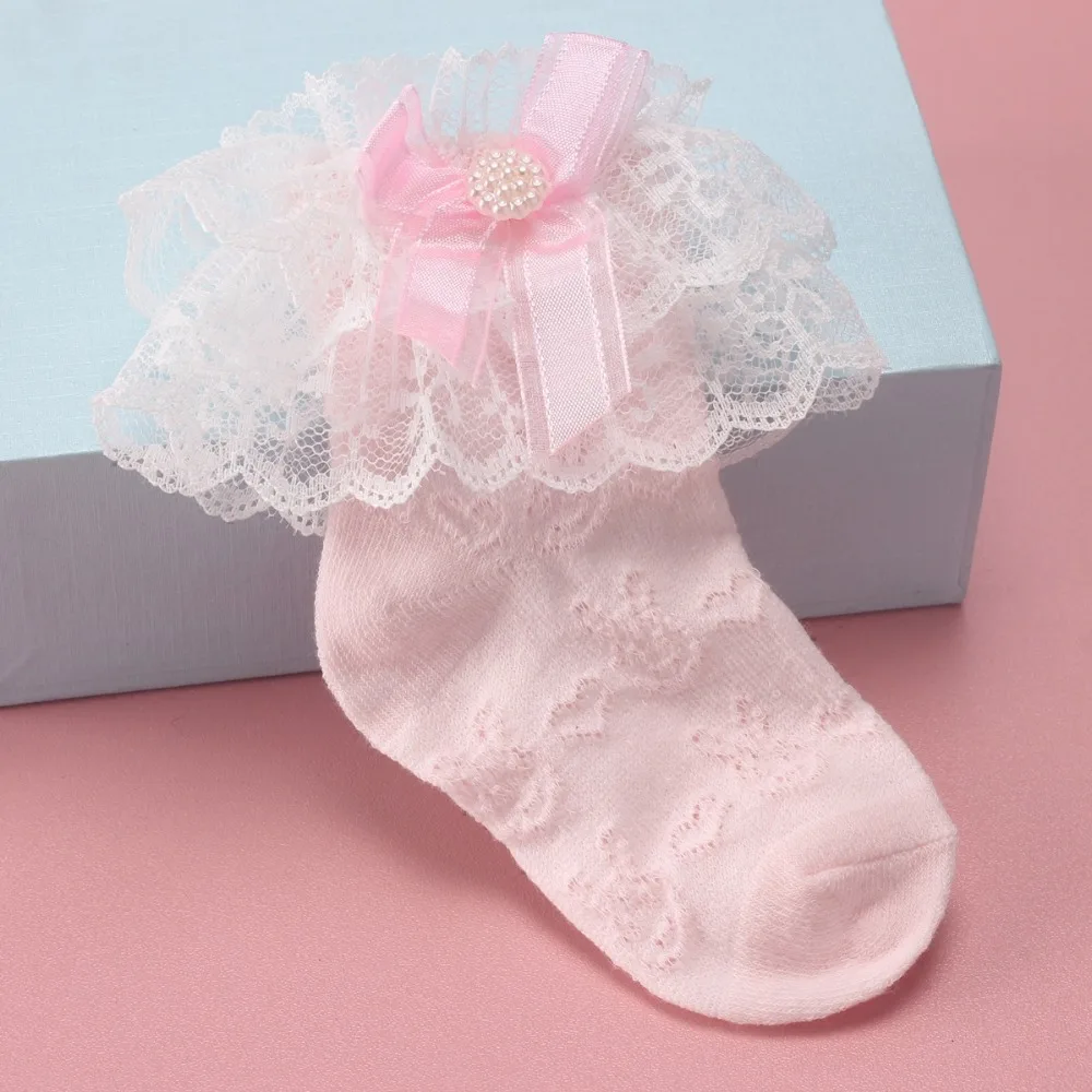 Детские носки принцессы для девочек уютный Винтаж с кружевными рюшами Носки
