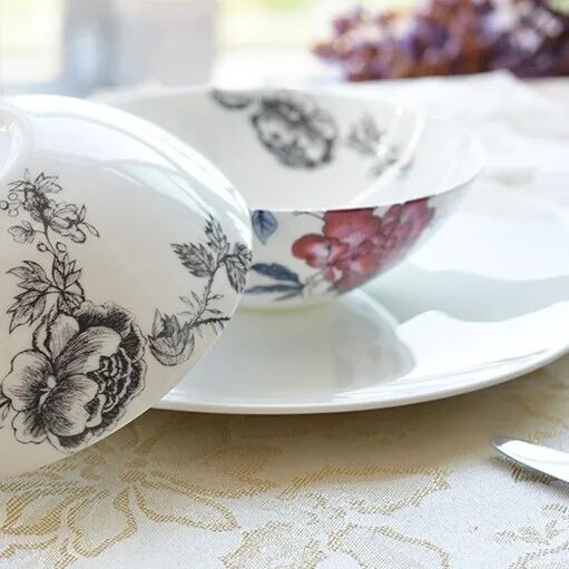 Chinese CharacteristicsHigh-end European and American big rose garden ceramic tableware set tea coffee cup saucer Panwan | Дом и сад