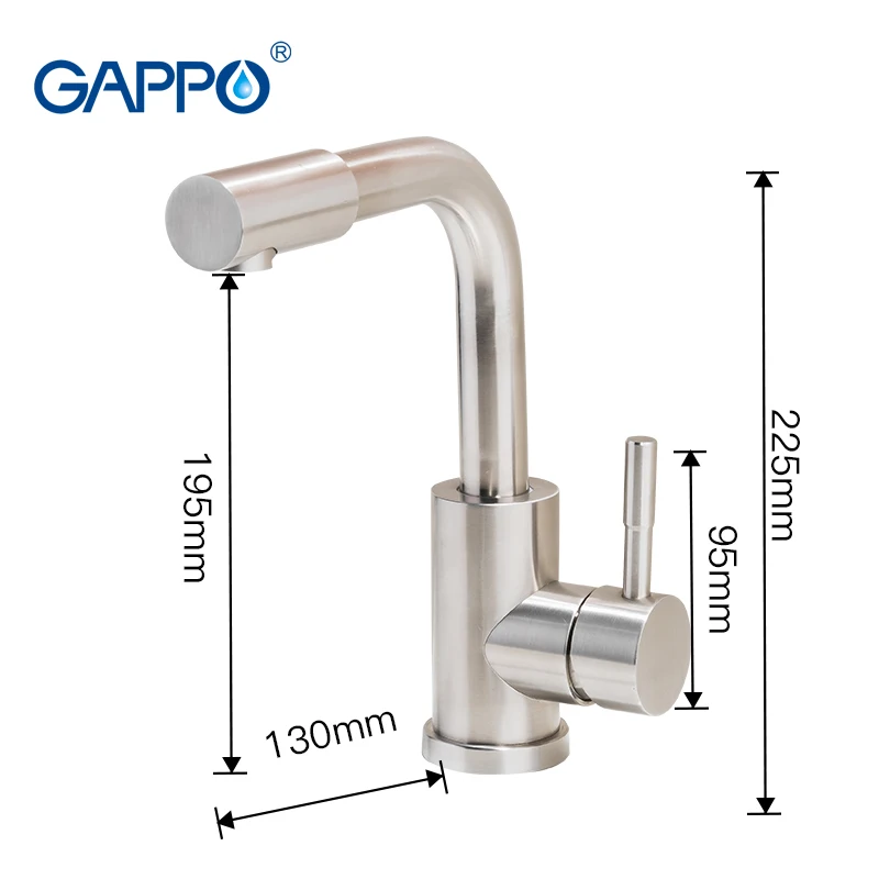 GAPPO, новинка 304, нержавеющая сталь, Матовый кран для ванной, смеситель для раковины, кран для раковины, кран для раковины, смеситель для ванной комнаты, смеситель для горячей и холодной воды
