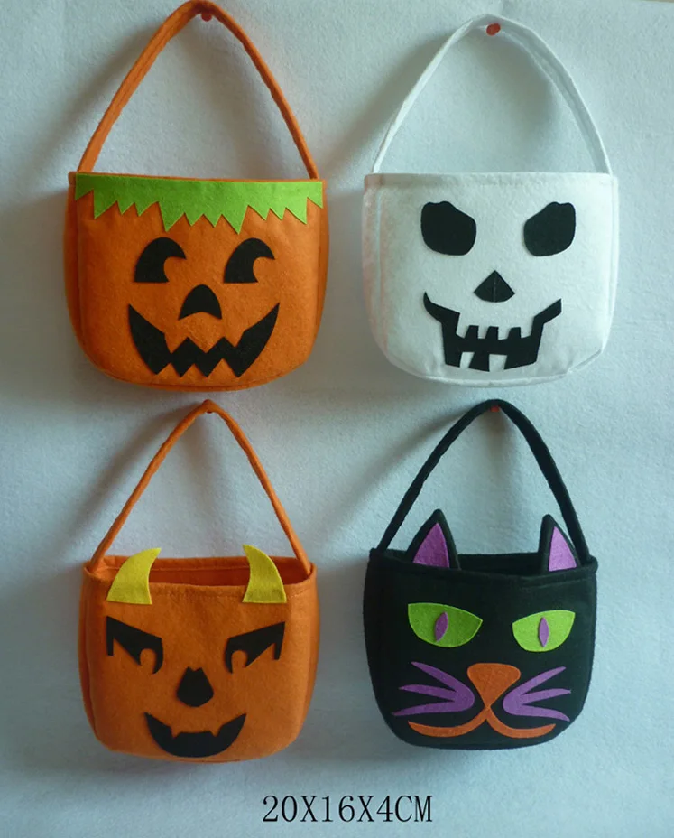 1 шт. складная сумка для Хэллоуина конфетная улыбка тыква индивидуальная