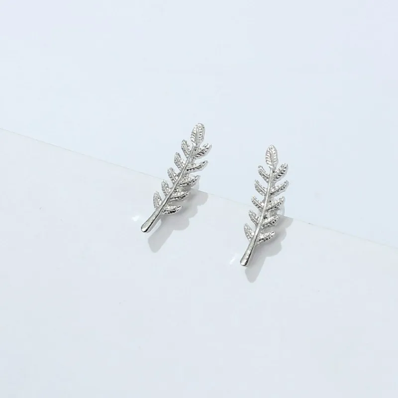 2017 новые винтажные серьги с перьями металлические корейские ажурные листья