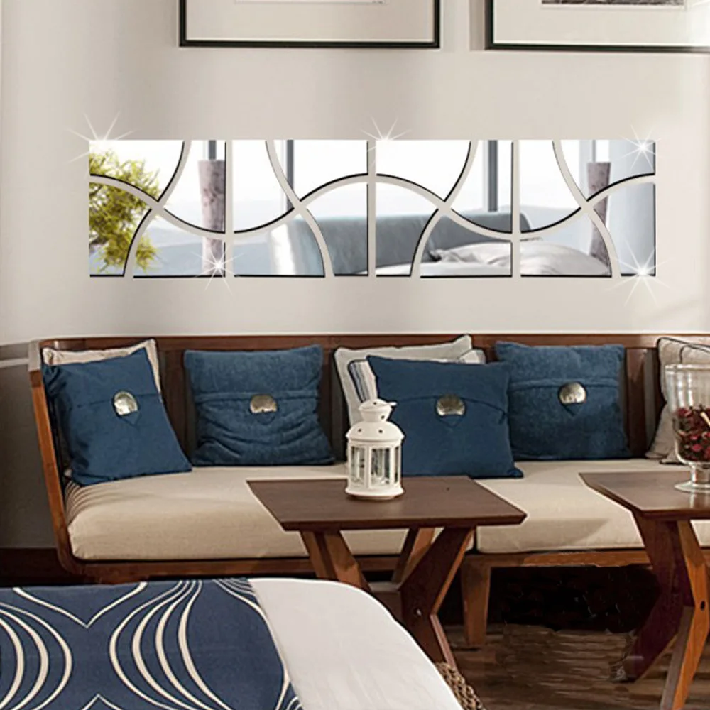 Funlife зеркальные Фоновые наклейки геометрические головоломки прихожая ванная