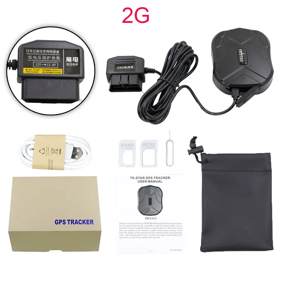 2G OBD charger TKstar 2G 3g 4G gps трекер Tk905G голосовой мониторинг аудио монитор ошибка магнит водонепроницаемый гео забор Бесплатное отслеживание программного обеспечения приложение - Цвет: 2G OBD charger