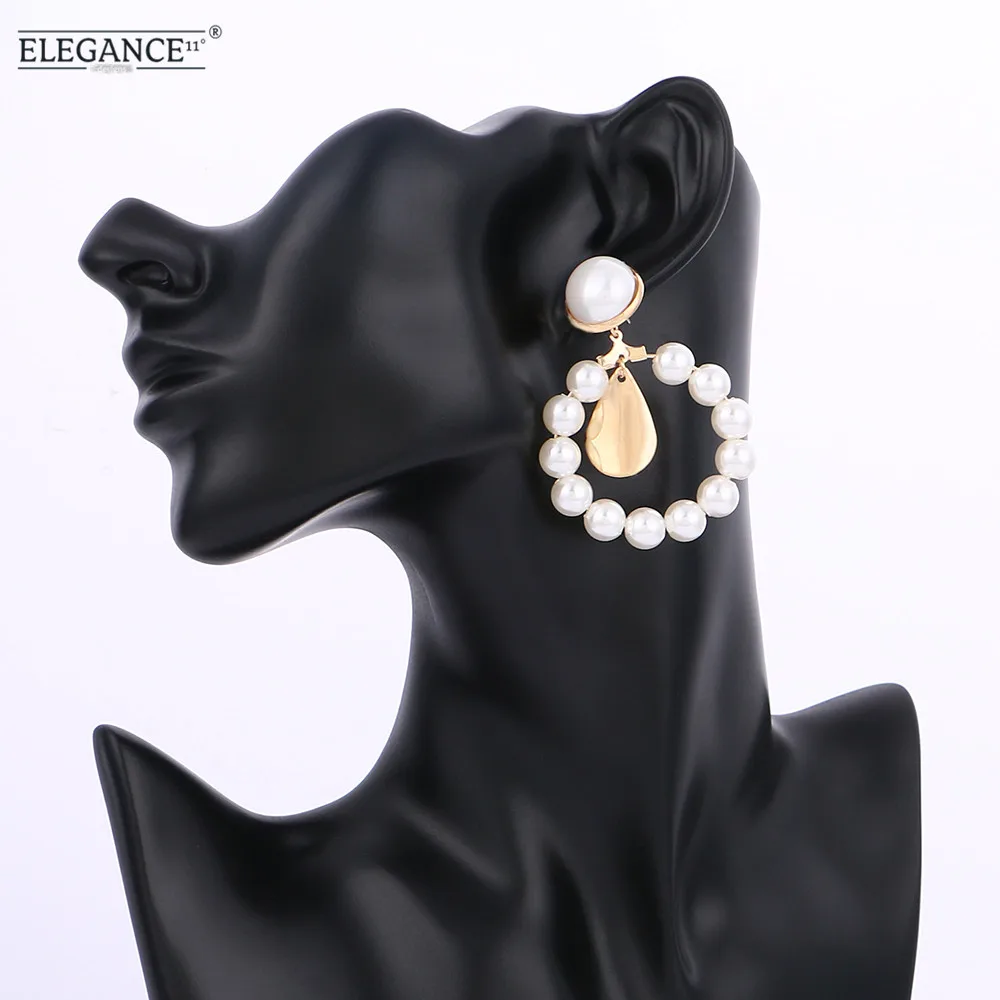ELEGANCE11 жемчужные серьги круглые с подвесками для женщин ювелирные изделия