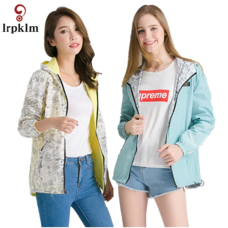 2017 новая и модная популярная Двусторонняя Женская куртка с принтом для отдыха