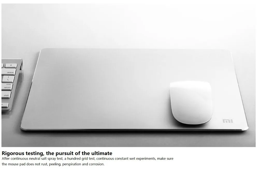 100% Original Mi Xiaomi Metal Mouse Pad 240 x 180 3 mm Top Game Surface Aluminium Alloy Mat Silicone Back |
