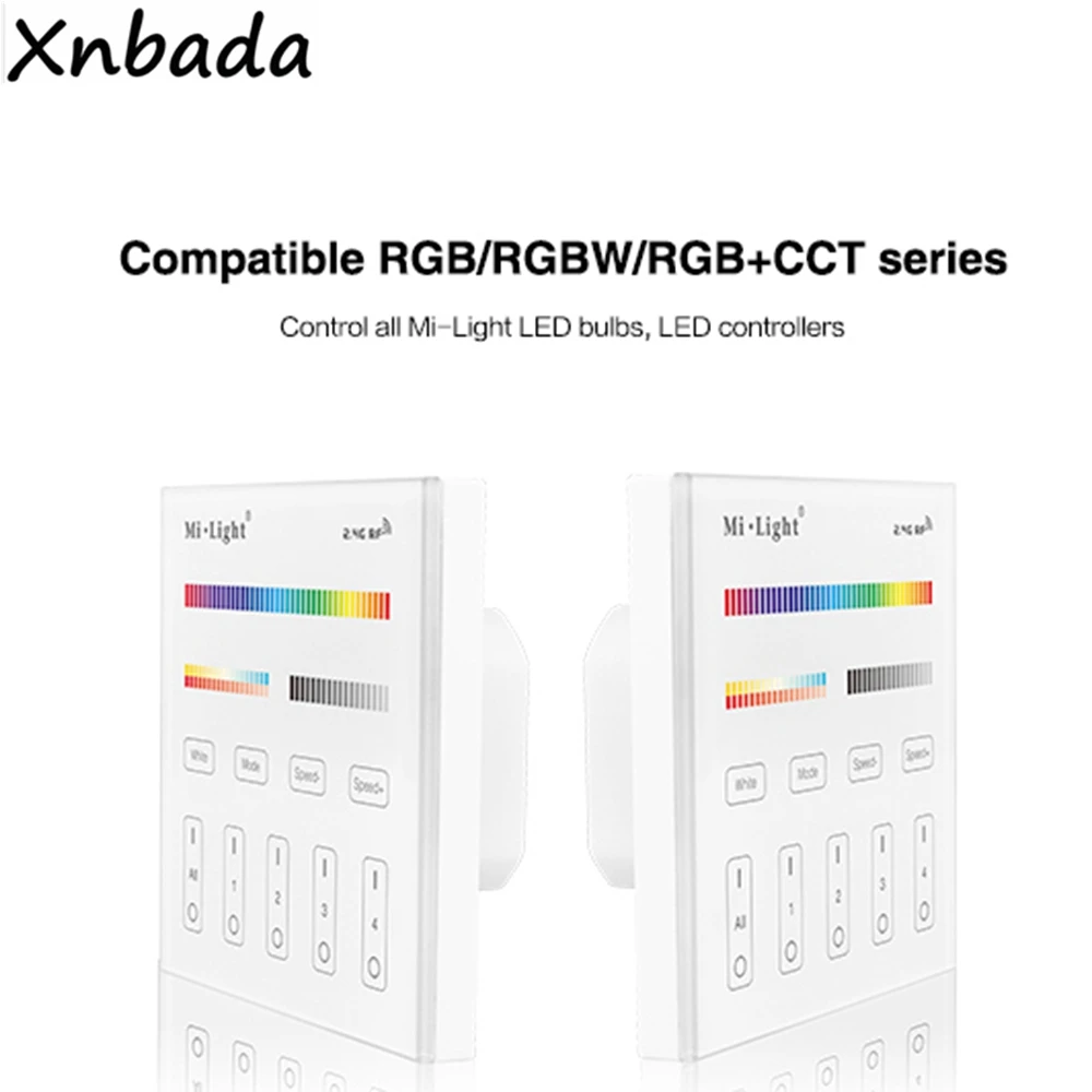 Milight MiBoxer 2 4G RF T4 4 зонный RGB + CCT умный светодиодный сенсорный пульт дистанционного
