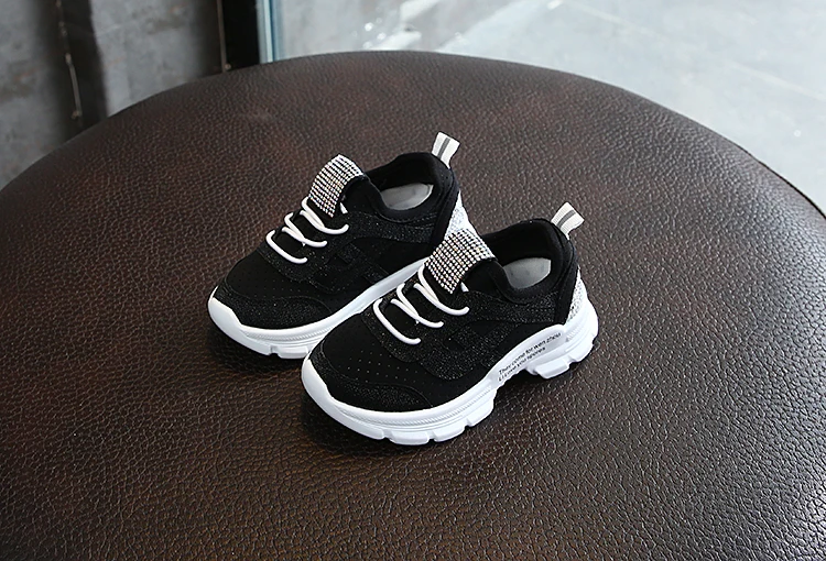 Girls' rhinestone Sports Shoes New Fashion Children's Mesh Air-permeable Leisure Boys' Shoes 1-4 Years Old