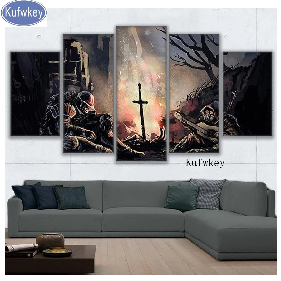DIY Алмазная вышивка крестиком на рисунке Halloween &quotDark Souls солдаты квадратная