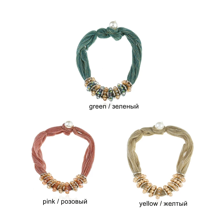 DiLiCa Women Fashion Statement Necklace Handmade Simulated Pearl Crystal Charms Chokers Necklaces Boho Choker Ribbon | Украшения и