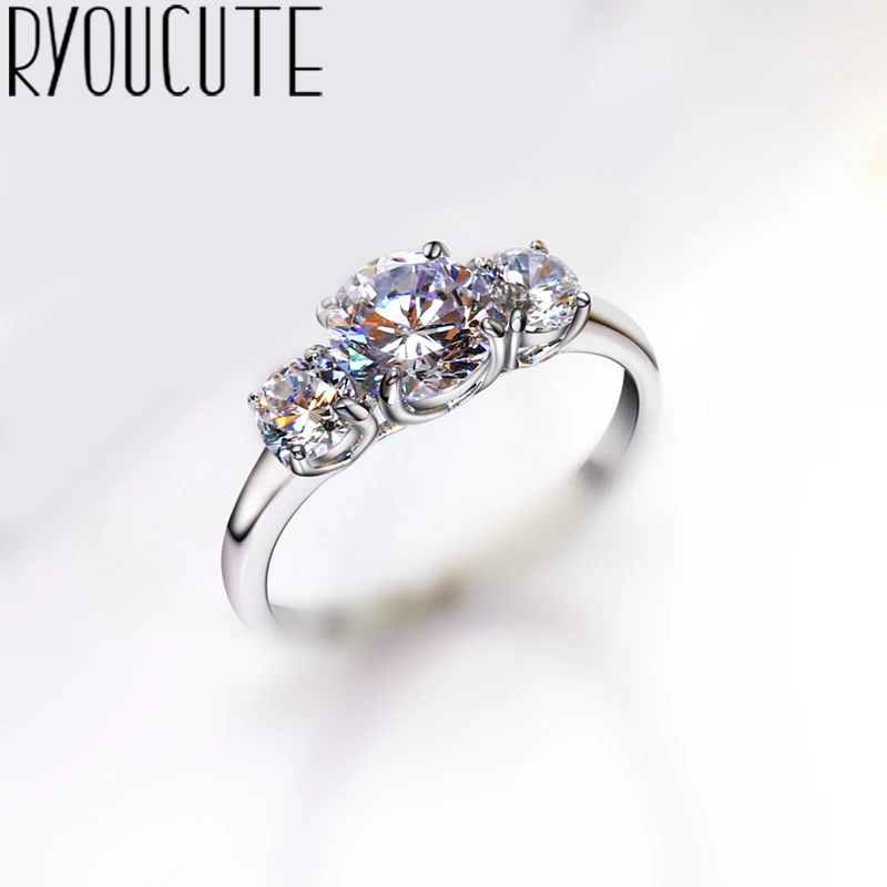 2019 модные серебряные кольца с кубическим цирконием для женщин ювелирные изделия