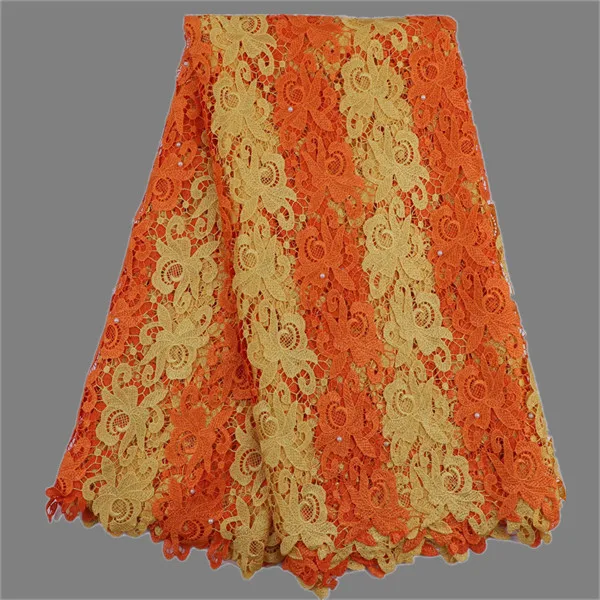 Отличные Полиэстер Африканский гипюр кружевной ткани Французский