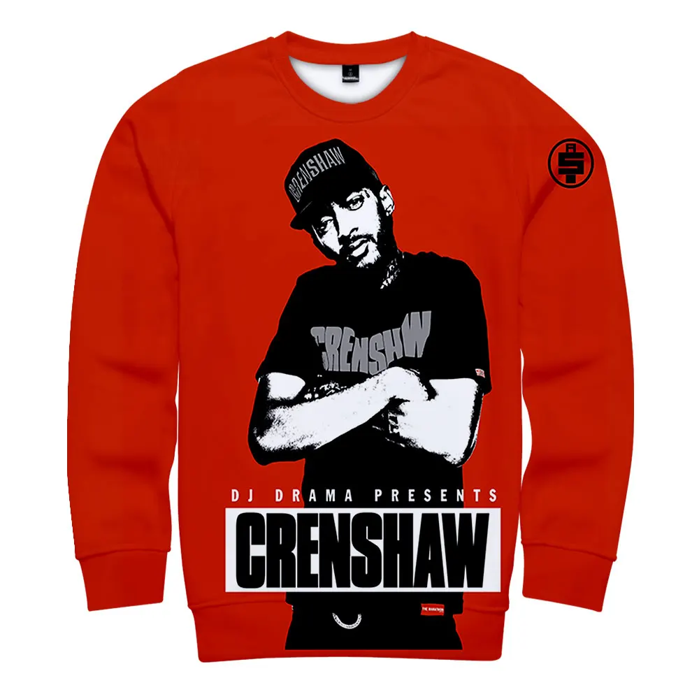 A Rap nipsey hussle альбом 3D уличная Толстовка для женщин/мужчин с круглым вырезом и длинными рукавами из хлопка Harajuku Толстовка с принтом Весенняя Толстовка - Цвет: A