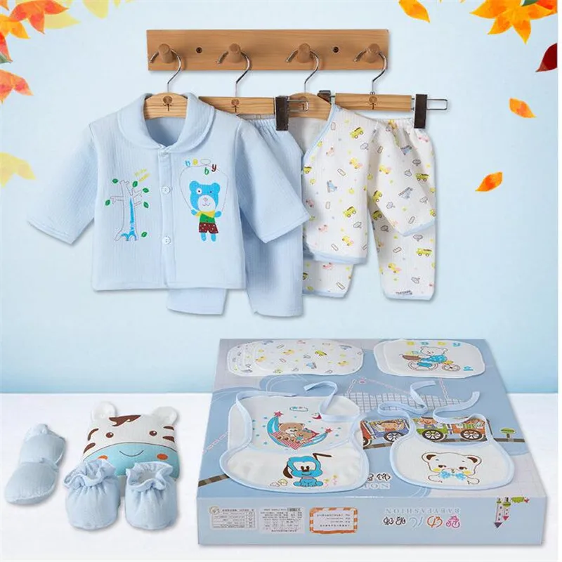 Newborn Baby Clothing Sets Girls Boys Clothes Autumn Winter Warm Brand Gift Infant Cotton Cartoon Underwear 18pcs/set | Детская одежда