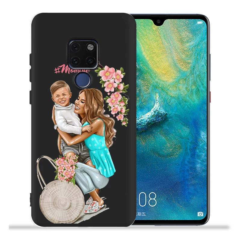Модный чехол с мамой Super Mama Girl Baby для Huawei Mate 20 Lite Mate10 Mate20 Pro Coque Nova 4e 3 Nova3i задняя