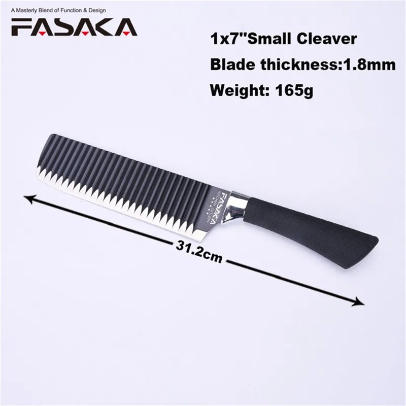 FASAKA Нержавеющая сталь Кухня Набор ножей 2 шт. 7 &quotМалый Кливер 8'' резьба Ножи