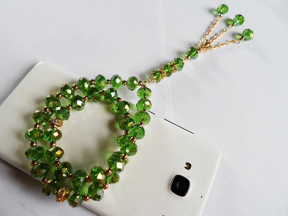 Высококачественные зеленые четки в мусульманском стиле браслет с 2 веревками