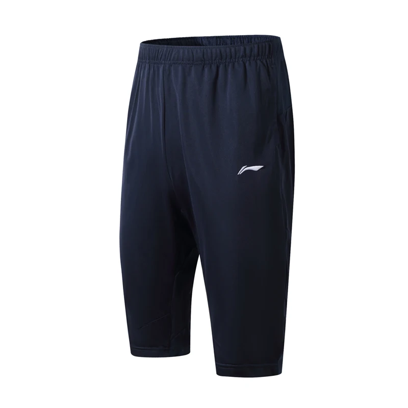Li-Ning Men Puebla Club Soccer Series Training Capri Pants Regular Fit Pocket Drawstring LiNing Sports 3/4 Pants AKQM057 MKD1558 - Цвет: AKQM057-1M