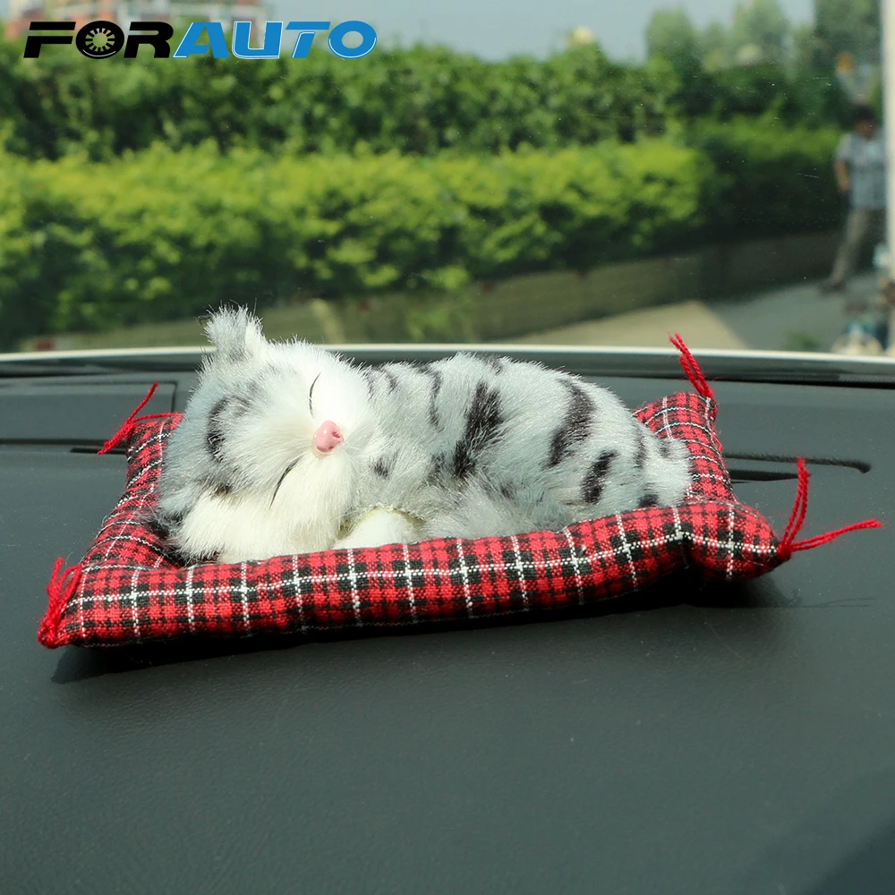 

Car-styling Car Ornaments Lovely Plush Kittens Doll Toy Cute Simulation Sleeping Cats Dashboard Decoration Interior Accessories