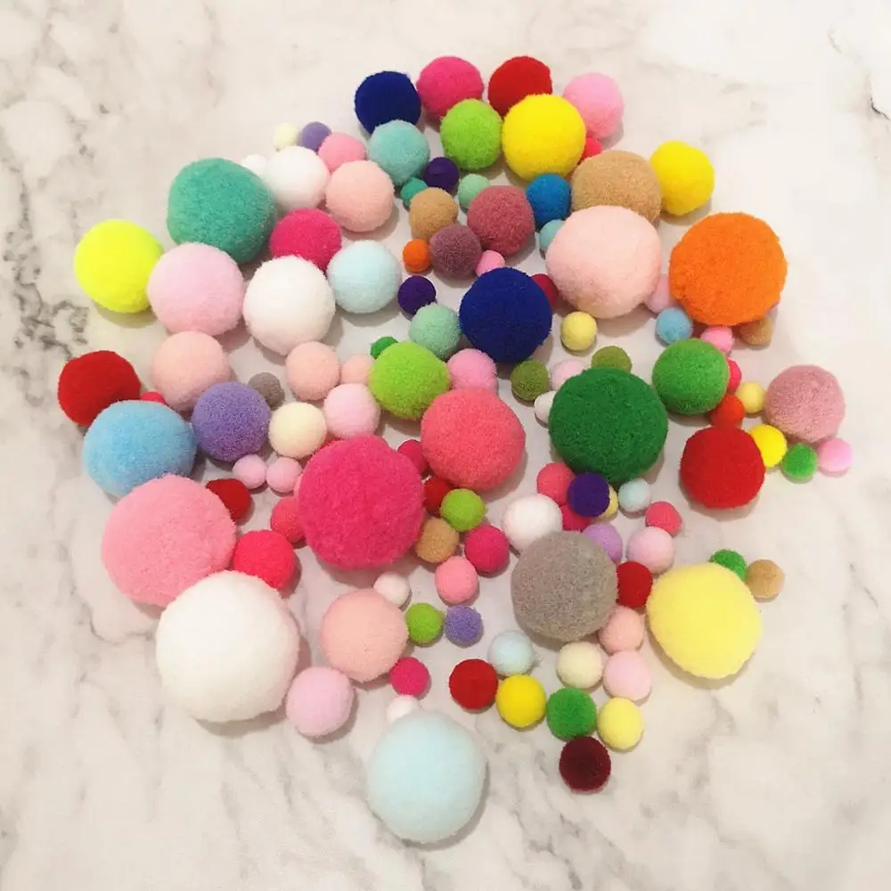 8/10/15/20/25/30mm Soft Round Fluffy Craft PomPoms Ball DIY Slime Bead Supplies Accessories For Foam Putty Christmas Gifts | Игрушки и