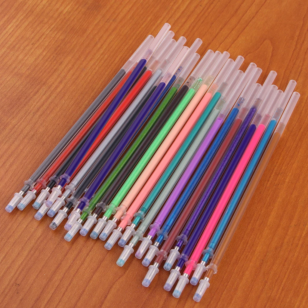 

24 Color Gel Pen Refills Smooth Writing 0.5mm Needle Tip/Bullet Tip Gel Pens, Colorful,Non Toxic & Acid Free