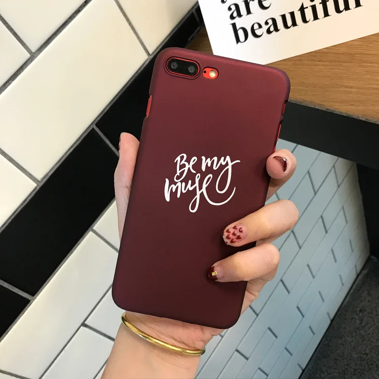 Простой Черный винно красный чехол для iPhone X XR XS Max 6 S 7 8 Plus полупакет Жесткий ПК