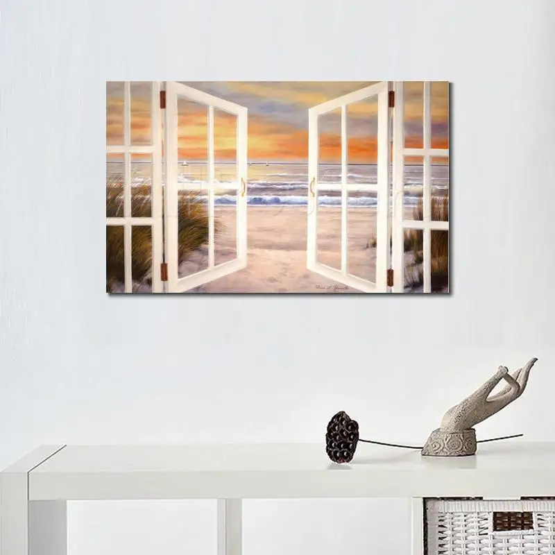 Beste Hand Geschilderd Canvas Art Olieverf Zeegezichten Sunset Beach Mooi Kunstwerk Voor Woonkamer Muur Decor Hoge Kwaliteit