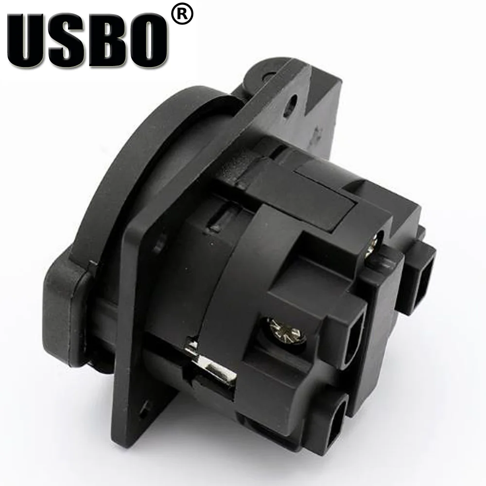 Черная круглая крышка итальянская стандартная розетка IP54 2P + PE 16A 250В переменного