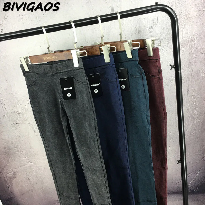 BIVIGAOS/Лидер продаж весенне осенние модные потертые джинсовые узкие брюки