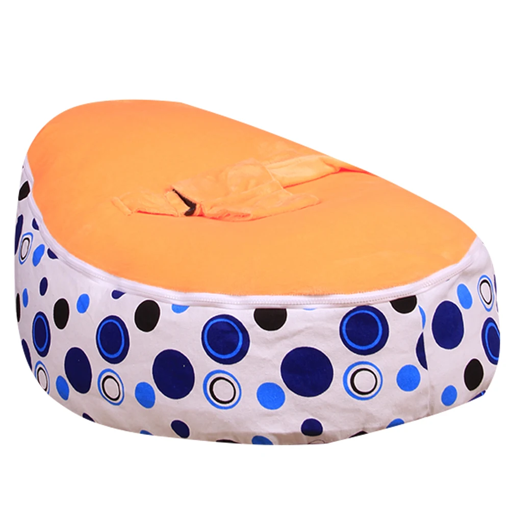 Levmoon средний синий круг печать мешок фасоли стул детская кровать для сна