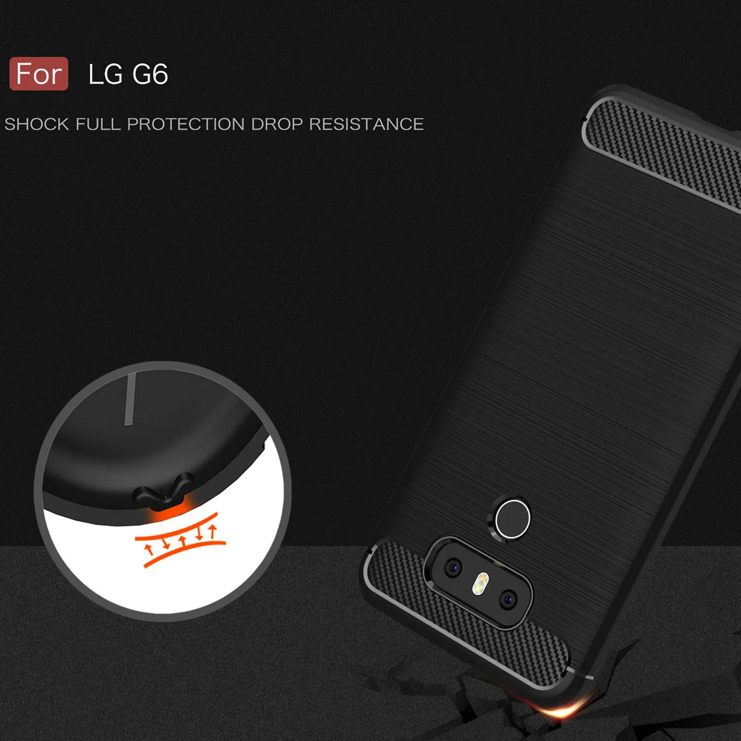 Углерода Волокна Мягкие TPU рисунок чехол для LG G6 H870DS H870 H873 H870K H871 телефон Чехлы
