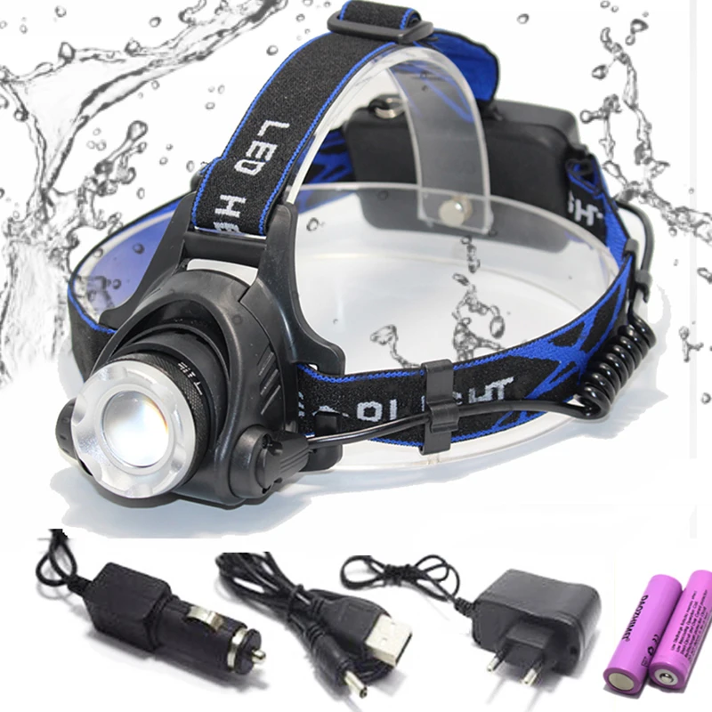

LED headlamp fishing headlight 8000 lumen T6/L2 3 modes Zoomable lamp Waterproof Head Torch flashlight Head lamp use 18650