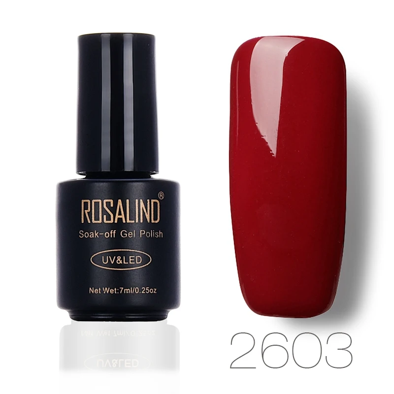 2603 ROSALIND, 7 мл, красный цвет, серия, Гель-лак для ногтей, УФ светодиодный, замачиваемый, Гель-лак для ногтей, Полупостоянный, УФ-гель для ногтей - Цвет: 2603