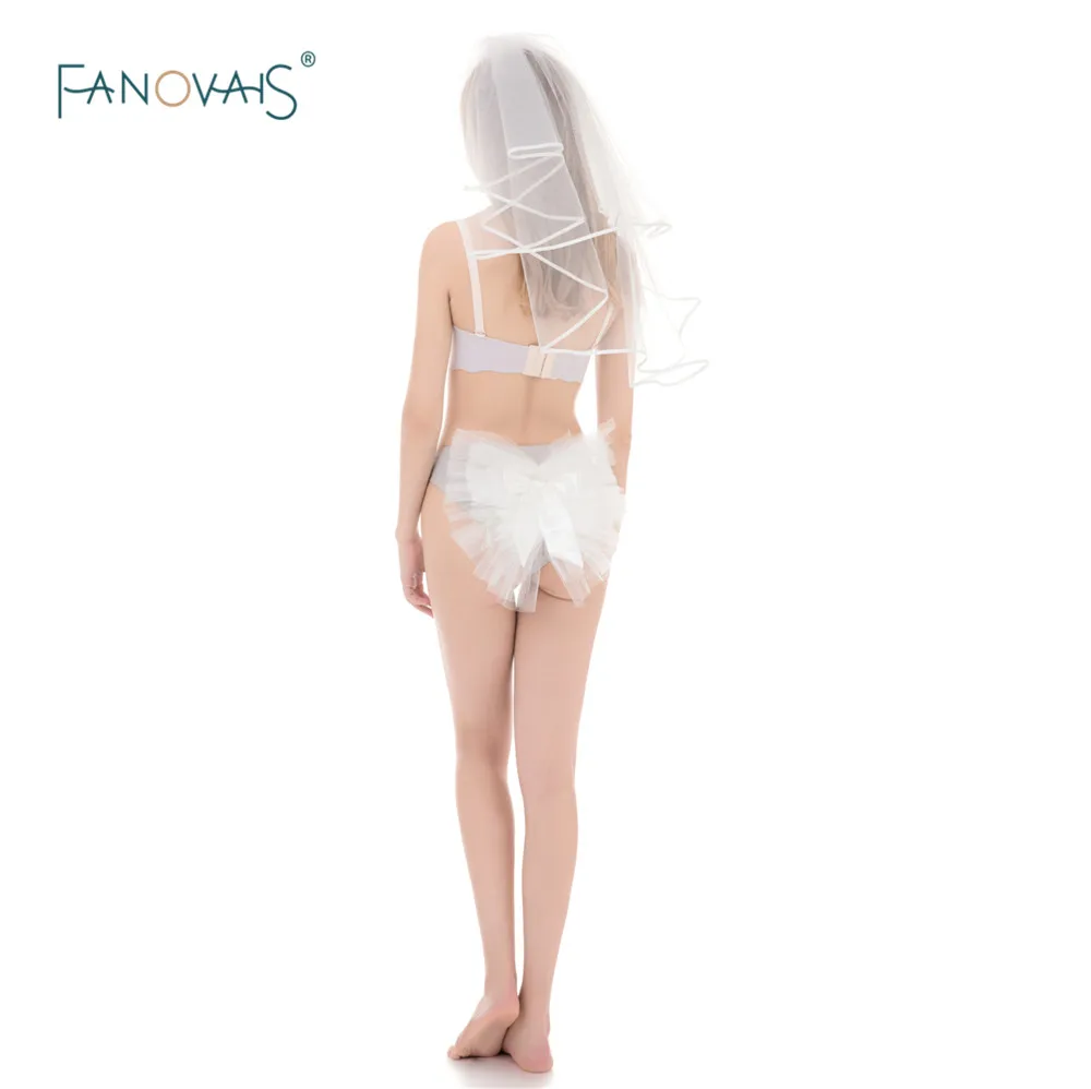 Лидер продаж цвета слоновой кости/белый Booty вуаль набор бикини девичник