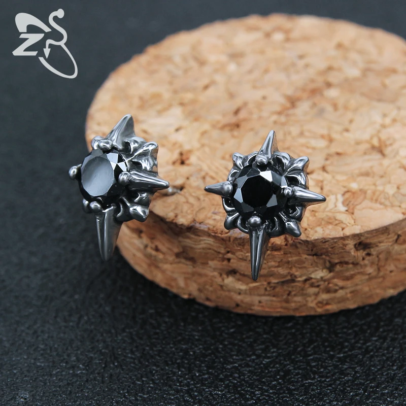 Серьги гвоздики ZS мужские из нержавеющей стали ювелирные украшения в стиле