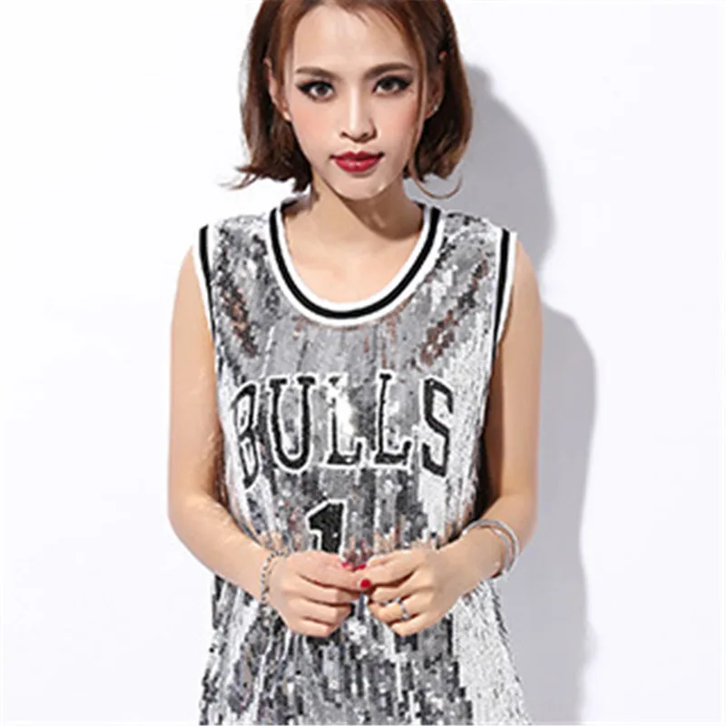 Баскетбольный детский жилет с блестками и надписями хит продаж костюм для