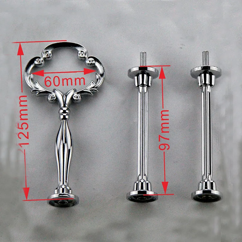 Большой размер цветочный дизайн 3 яруса подставка для торта с ручками (с