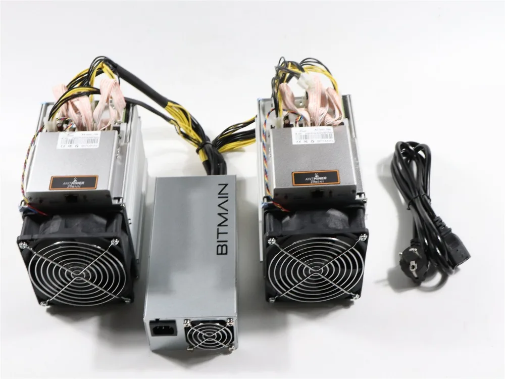 2 шт. используется Antminer Z9 Mini 10k Sol/s 300 Вт с 1 BITMAIN APW3 1600 PSU Asic Equihash Miner ZEN ZEC