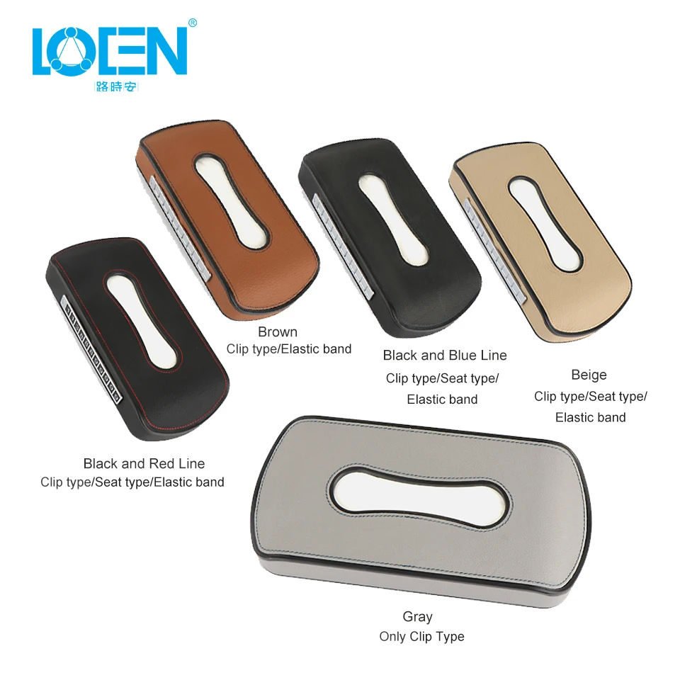 

Multifunction Car Sun Visor Tissue Box Headrest Hanging Block Type PU Leather Card Holder Parking Phone Number Plate 4 Color