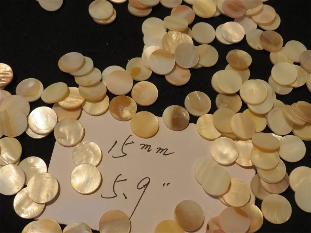 

100Pcs 15mm (0.59") decorate Inlay material White pearl shell round blanks