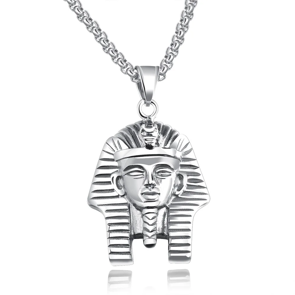 

JHSL Men Egypt Pharaoh Necklaces & Pendant Stainless Steel Chain Gold Silver Color Fashion Jewelry Anniversary Gift