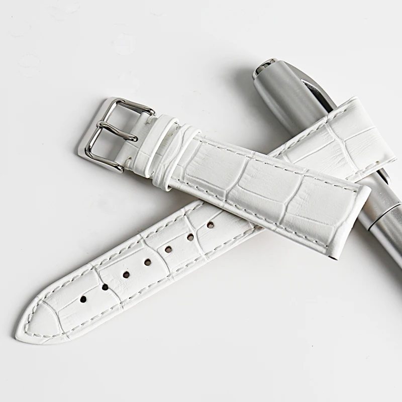 MAIKES Fashion White Cow Leather Watch Bands 12mm 14mm 16mm 18mm 19mm 20mm 22mm Watch Strap Accessories For Watch Bracelet