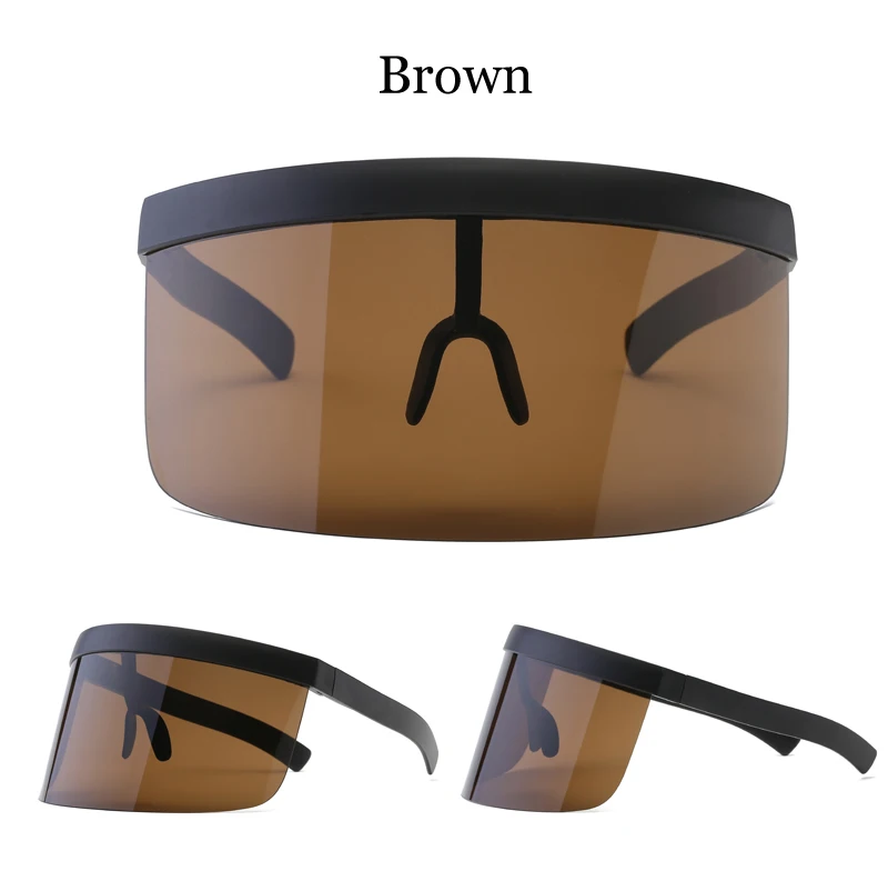 Brown Longkeperer, женские солнцезащитные очки с большим козырьком, мужские, UV400, плоский верх, одноцветные линзы, большой козырек, очки, Gafes 8025 - Цвет линз: Brown