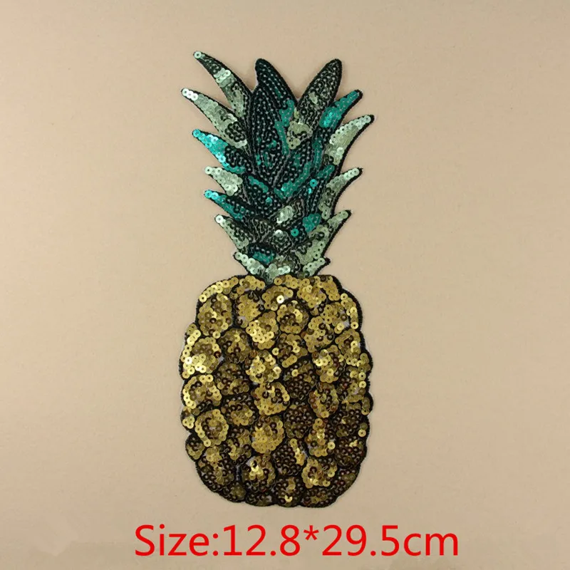 1 шт. нашивки с блестками большой мотив аппликация ананасы для одежды аксессуары